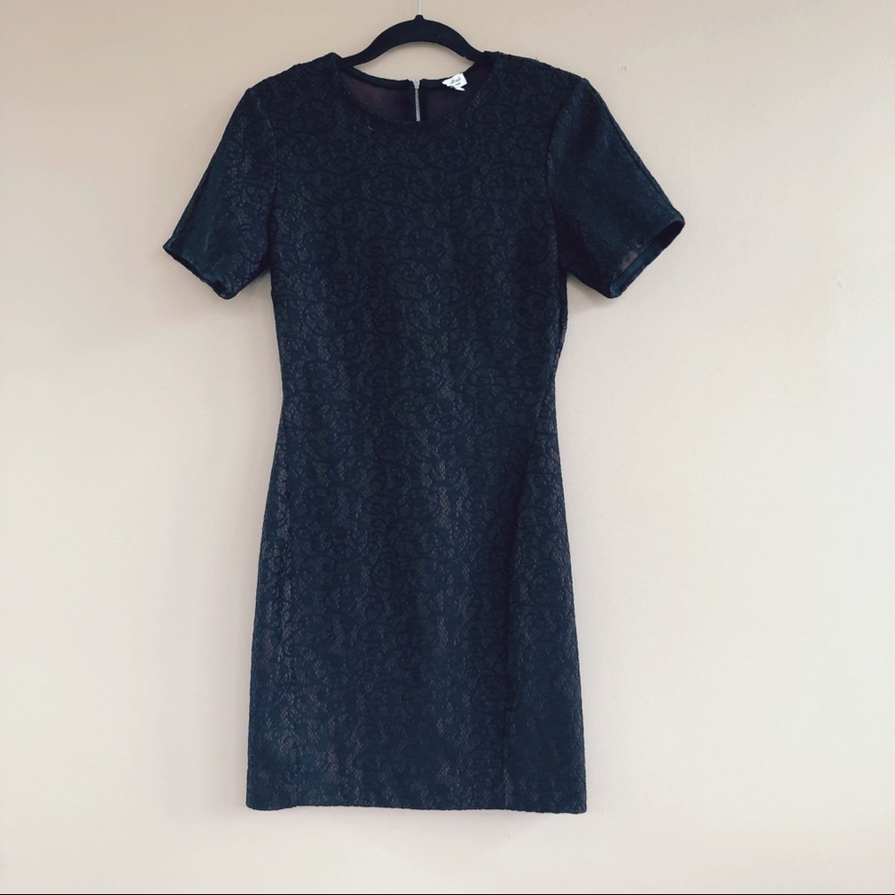 • Wilfred Aritzia • Lace Sheath Mini Dress Black M